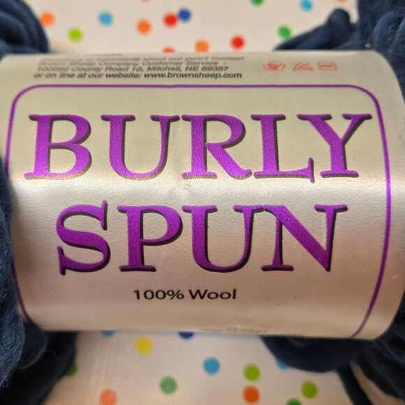 BROWN SHEEP COMPANY BURLY SPUN 100% WOOL INDIGO BLUE 8 OZ, For Needle Sz 13 - Picture 2 of 10